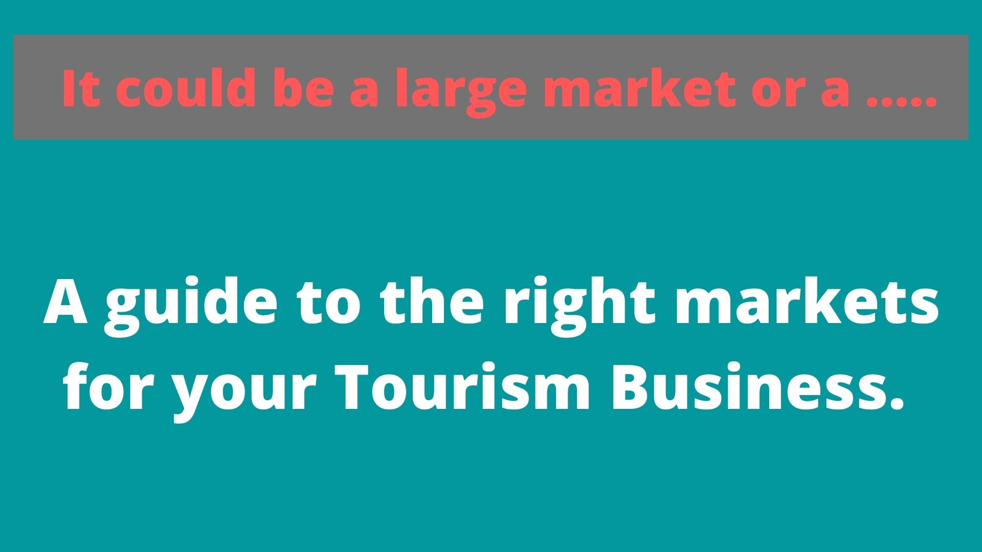 Tourism Sales & Marketing Strategies