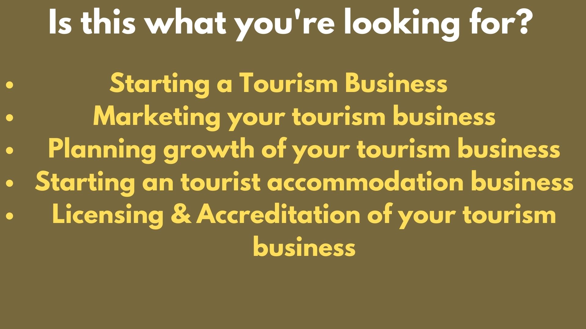 Starting A Tourism Business