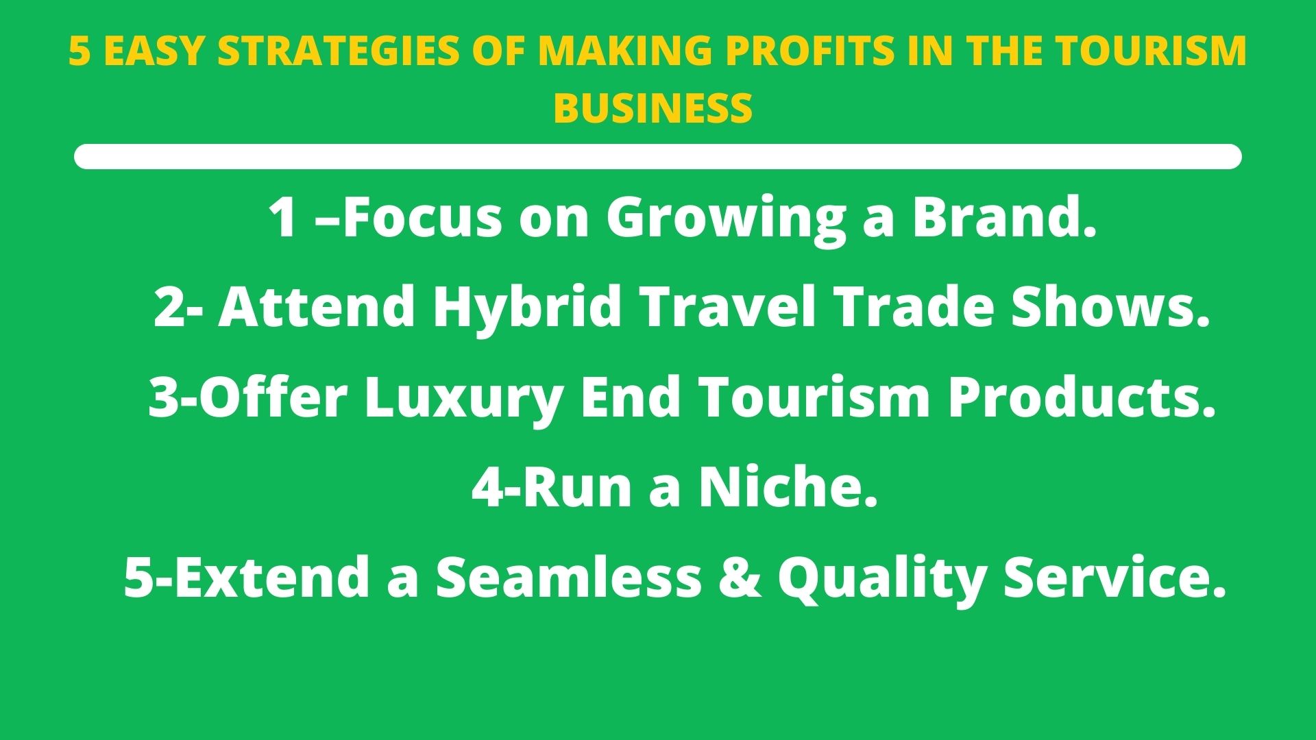 Making Profit In Tourism Business